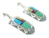 Southwest Silver Multicolor Post Dangle Earrings YX71338